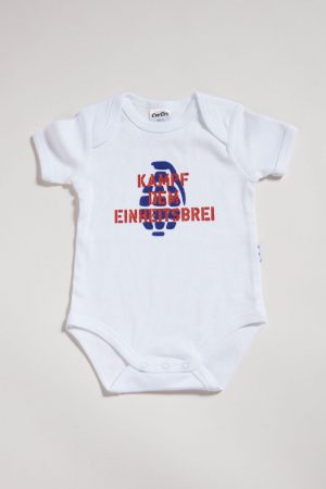 Kampf dem Einheitsbrei - Strampler aus weisser Biobaumwolle von Elternhaus